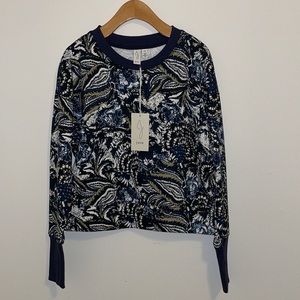 NWT JOIE Caleigh Floral Crop Pullover Sweatshirt